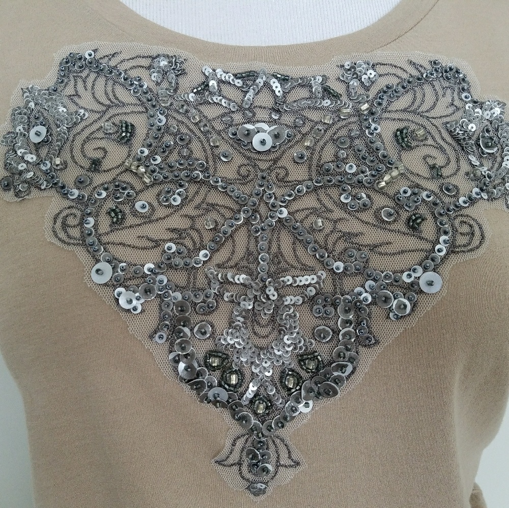 J Crew Beaded Tissue Crest Tee