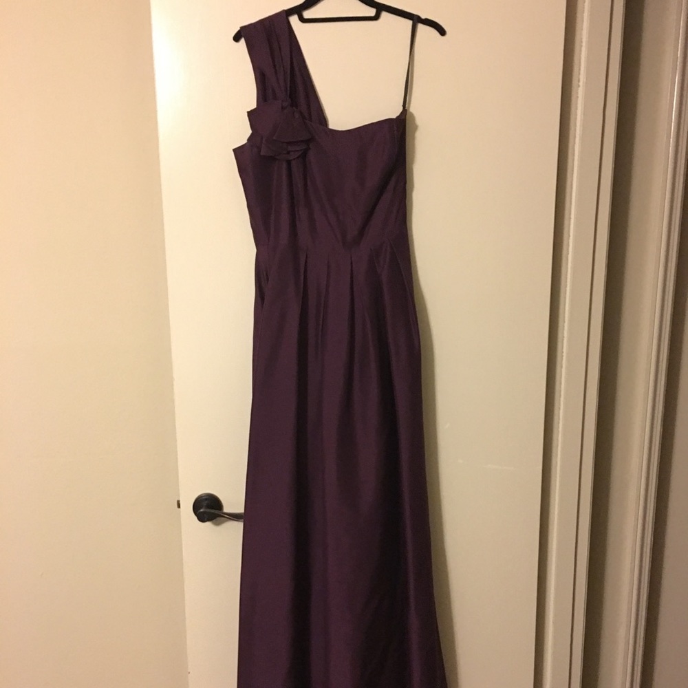 Lynn Lugo purple bridesmaid dress