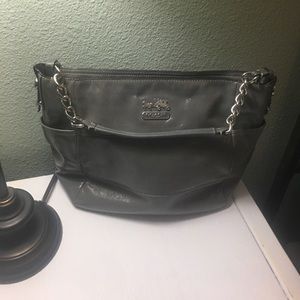 Coach gray leather purse.