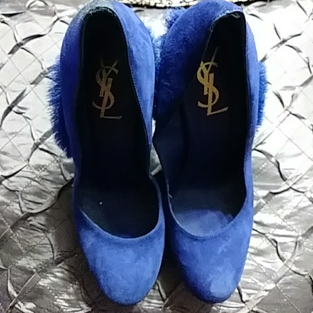 YSL ROYAL BLUE WITH FUR