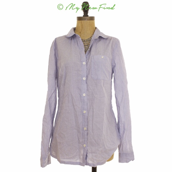 Caslon Nordstrom Button Down L/S Shirt Top Striped - Picture 1 of 4