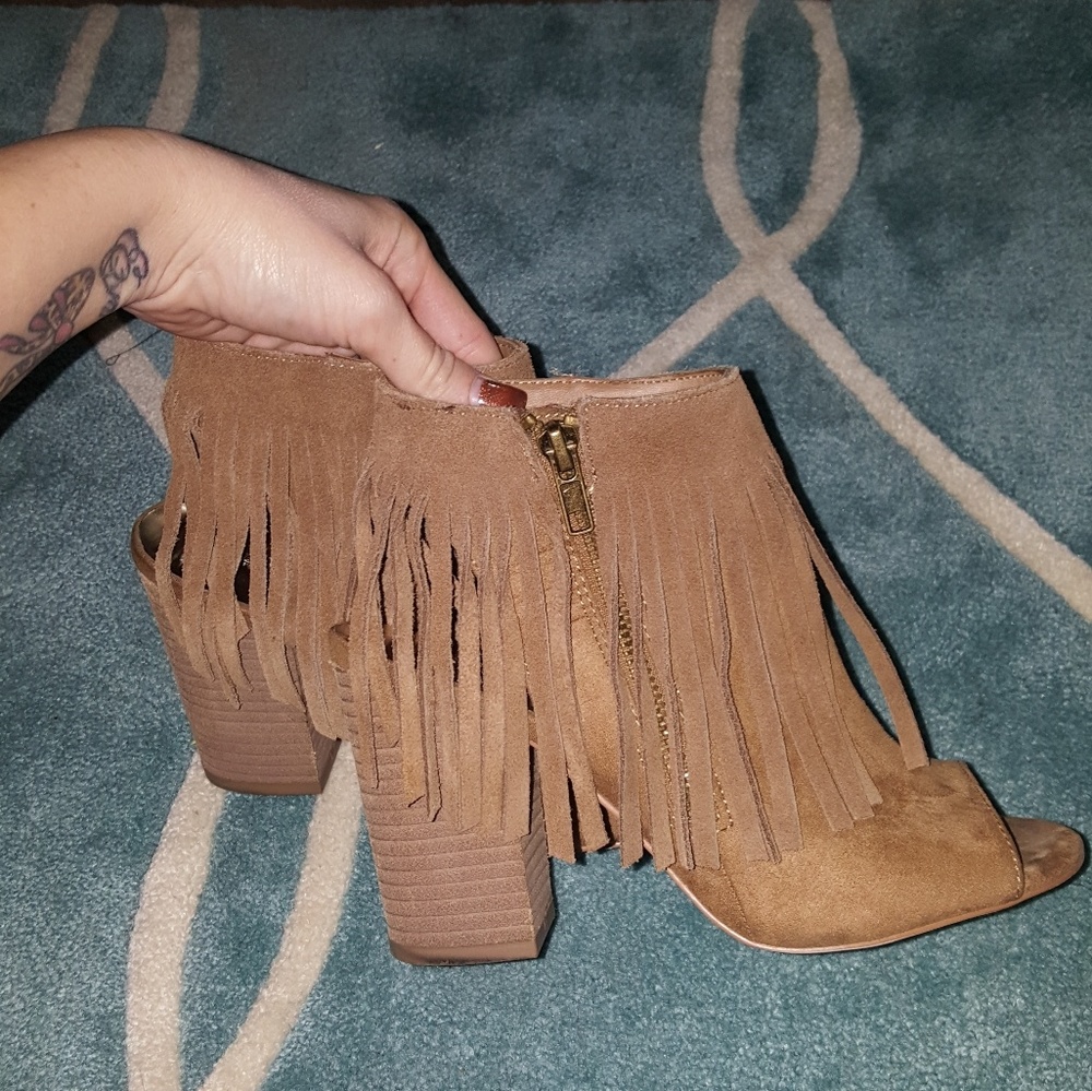 SOLD Fringe booties