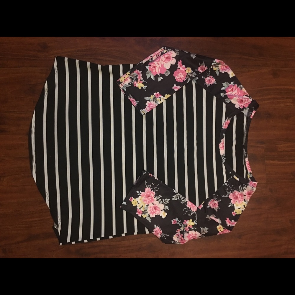 Striped and floral shirt