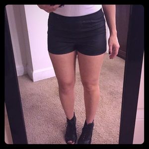 Forever 21 Black Faux Leather Shorts
