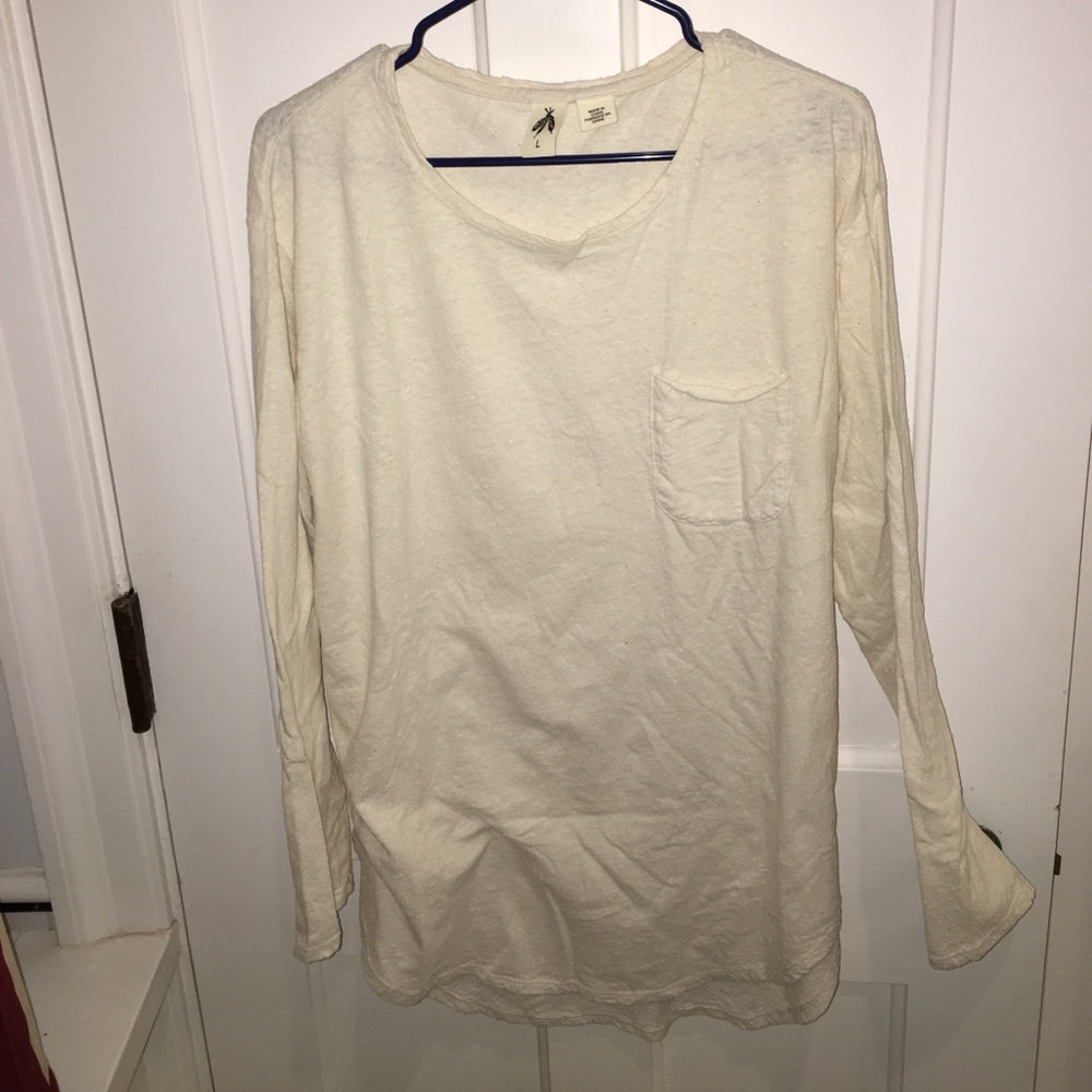 Thick Material Cream Colored Urban Long Sleeve