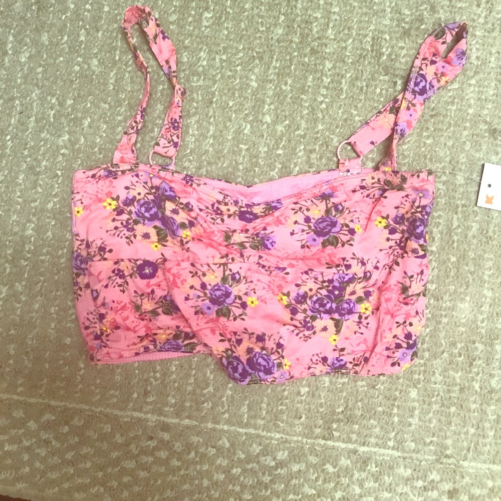 Selena Gomez pink crop top NWT