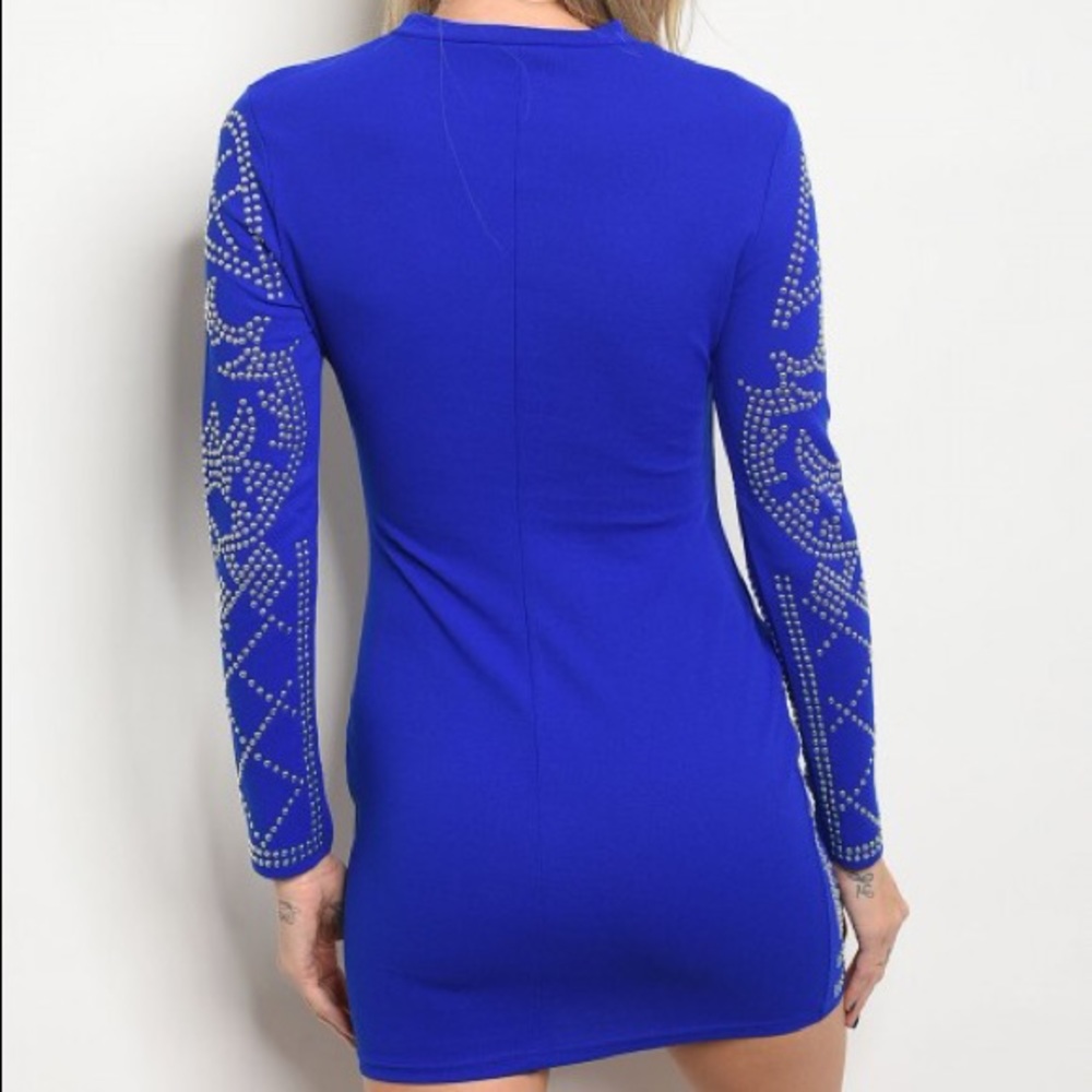 Royal Blue Studded Dress - Picture 2 of 4