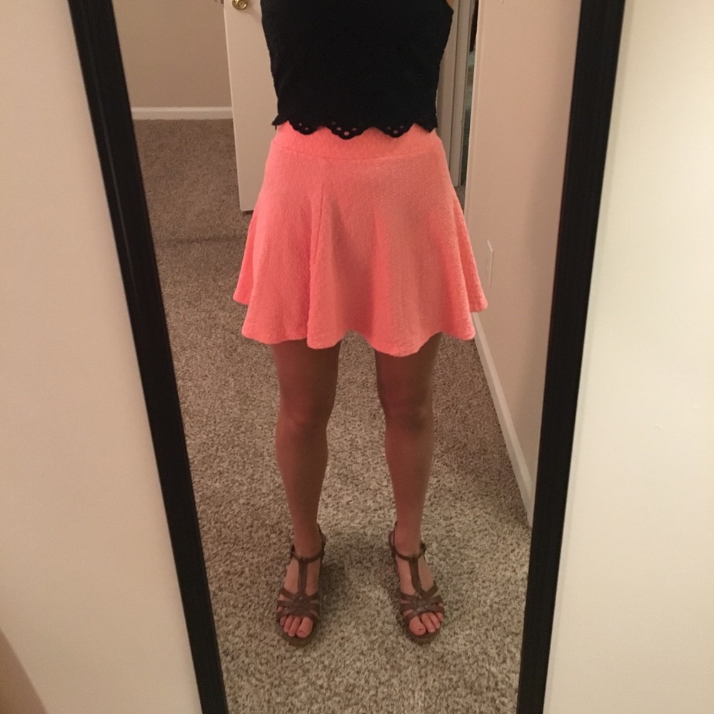 Coral pink LA Hearts skirt