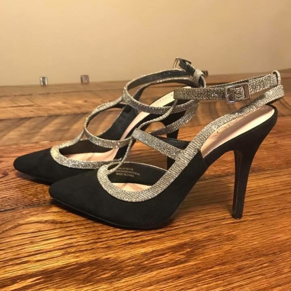 Black & Silver High Heel Women's Size 8