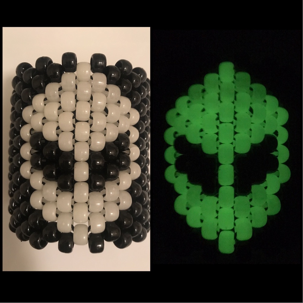 Glow in the Dark alien Kandi Cuff