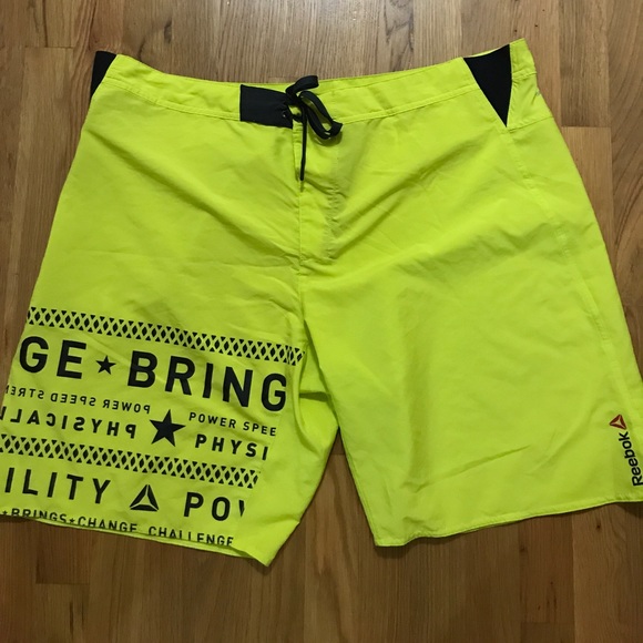 reebok crossfit shorts mens yellow
