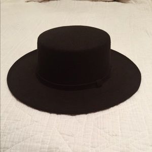 Black Flat Brim Hat