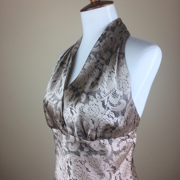 Express Sexy Halter Top Stretch Silk Lace Pattern - Picture 4 of 8