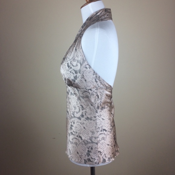 Express Sexy Halter Top Stretch Silk Lace Pattern - Picture 5 of 8