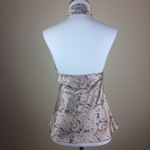 Express Sexy Halter Top Stretch Silk Lace Pattern - Picture 6 of 8