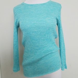Italian linen-blend ribbed crewneck sweater