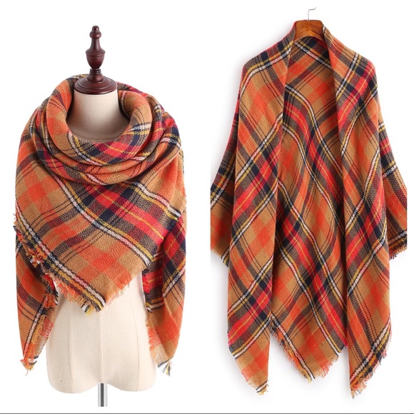🍁Tartan Plaid  Blanket Scarf 57x57 - Picture 4 of 4