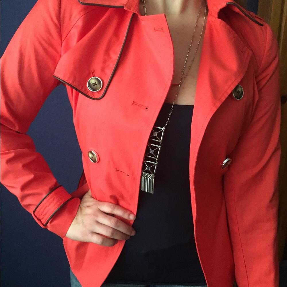 Orange trench jacket