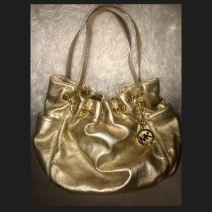 Michael Kors Bag Gold Leather