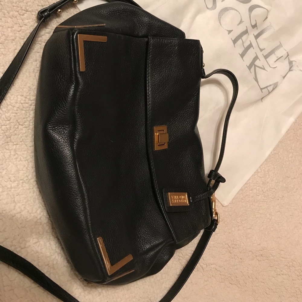 Badgley Mischka Linda pebbled-leather satchel bag