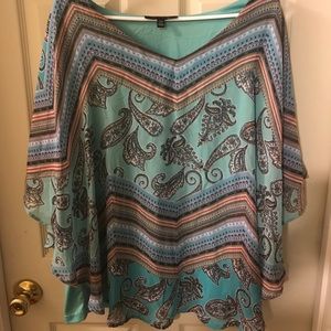 Teal Paisley Top