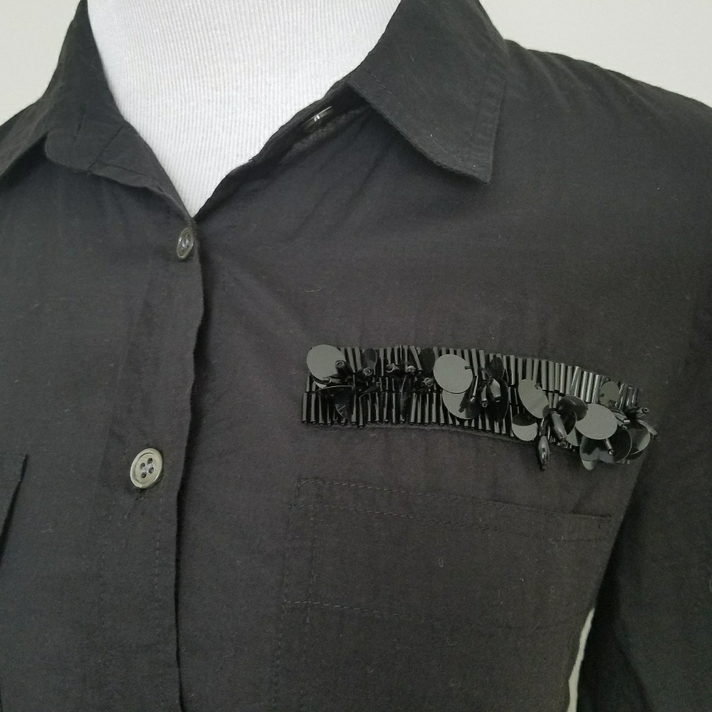 J Crew sequin pocket button down shirt