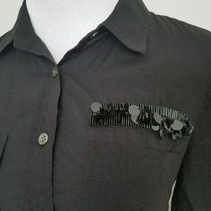 J Crew sequin pocket button down shirt