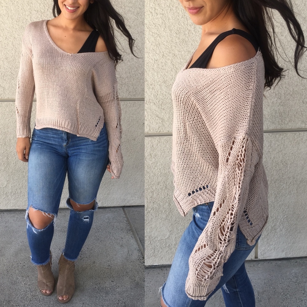 LILITH Distressed Knit Sweater
