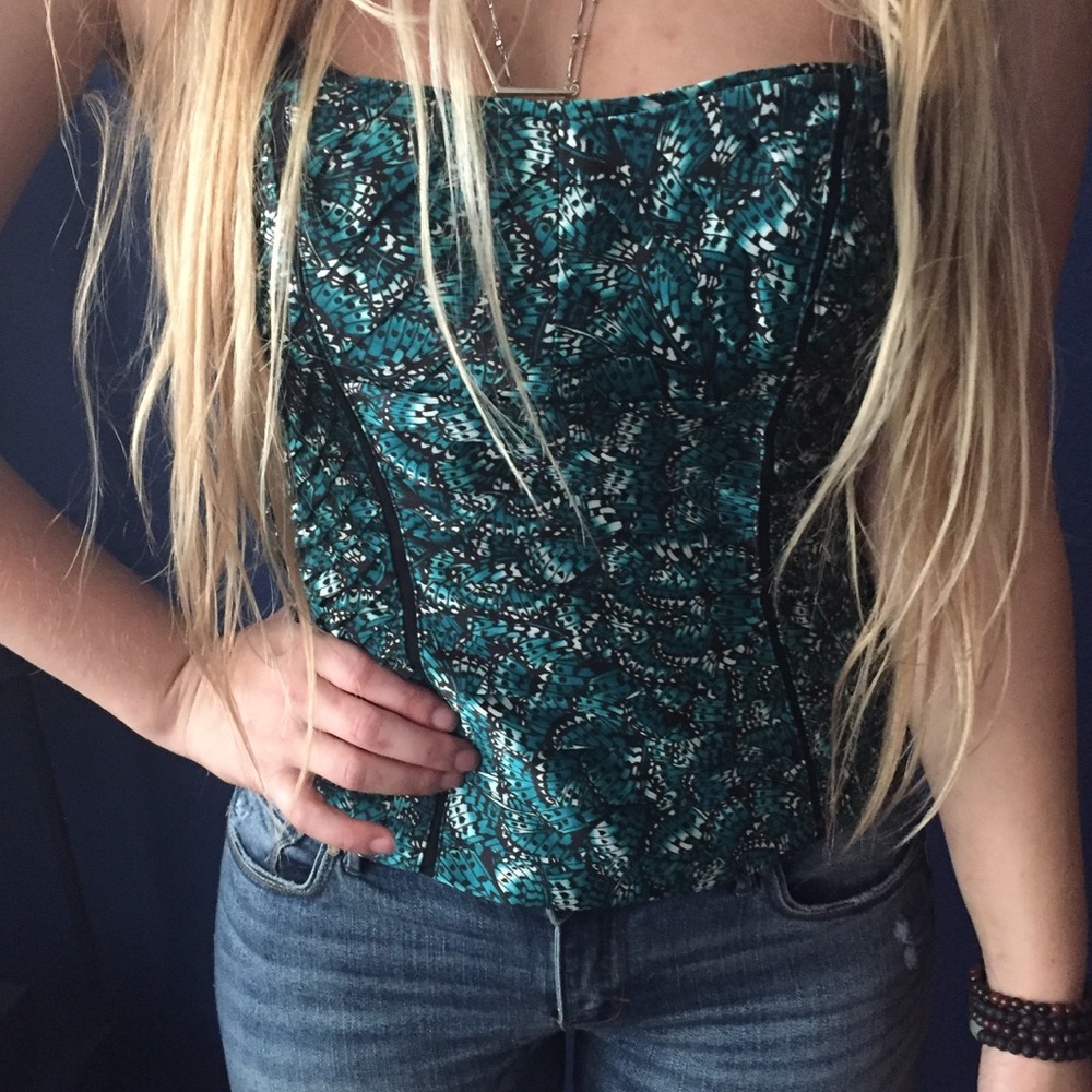 Butterfly print bustier