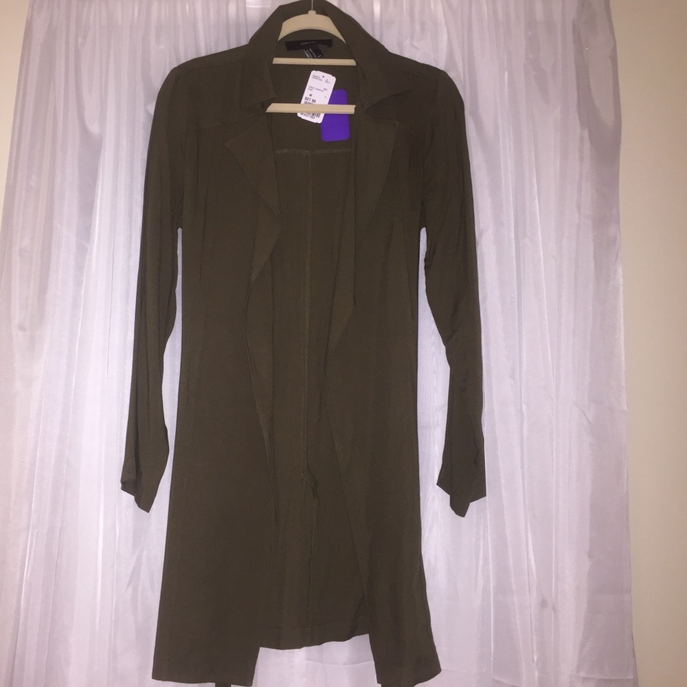 Green belted cardigan