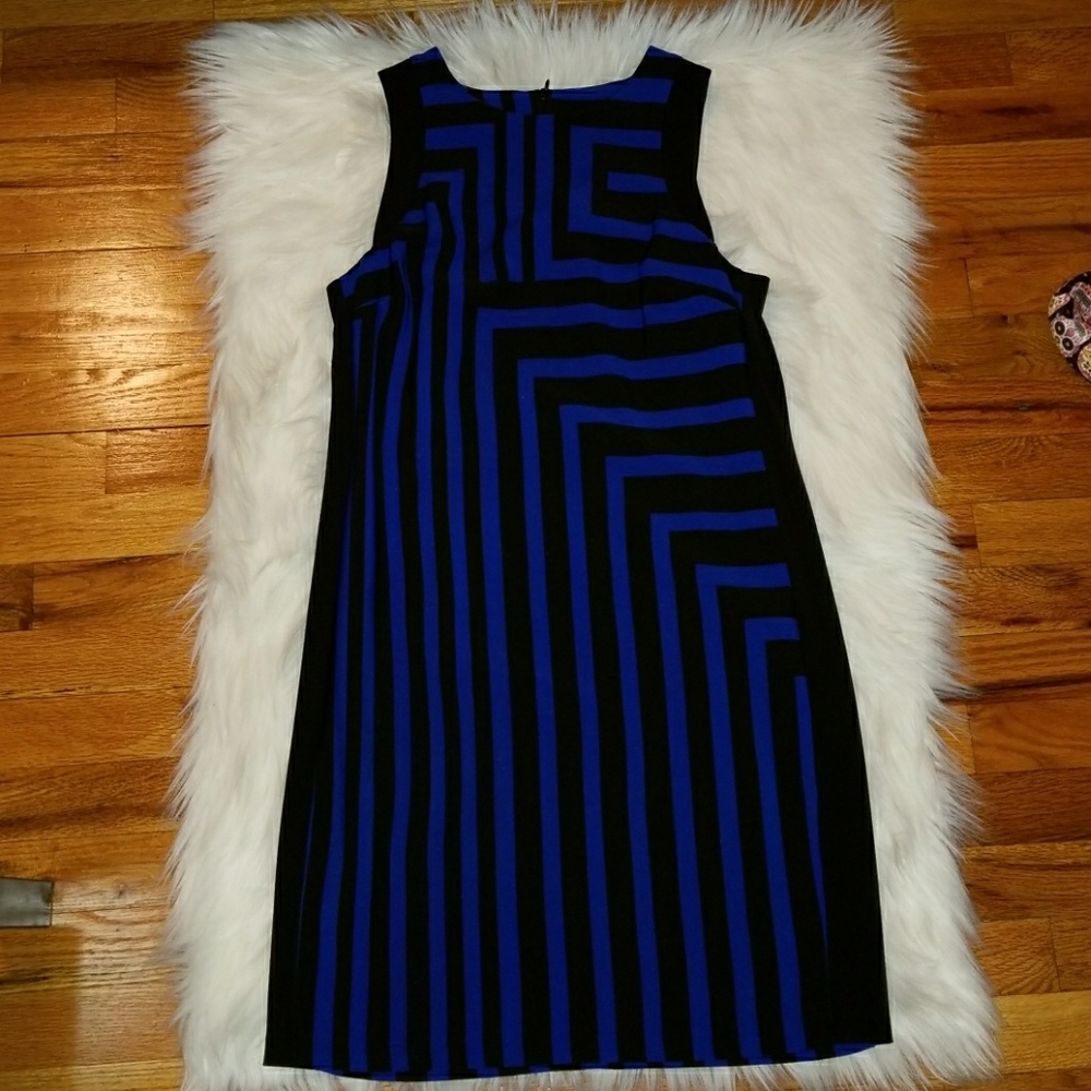 Navy blue and black Sheath Dress