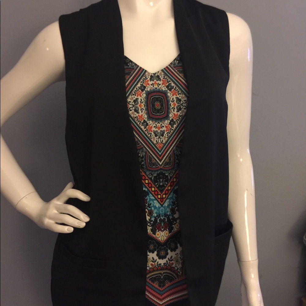 Black Antonio Melani Dressy Vest with Pockets