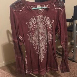 Maroon Affliction shirt only been worn once