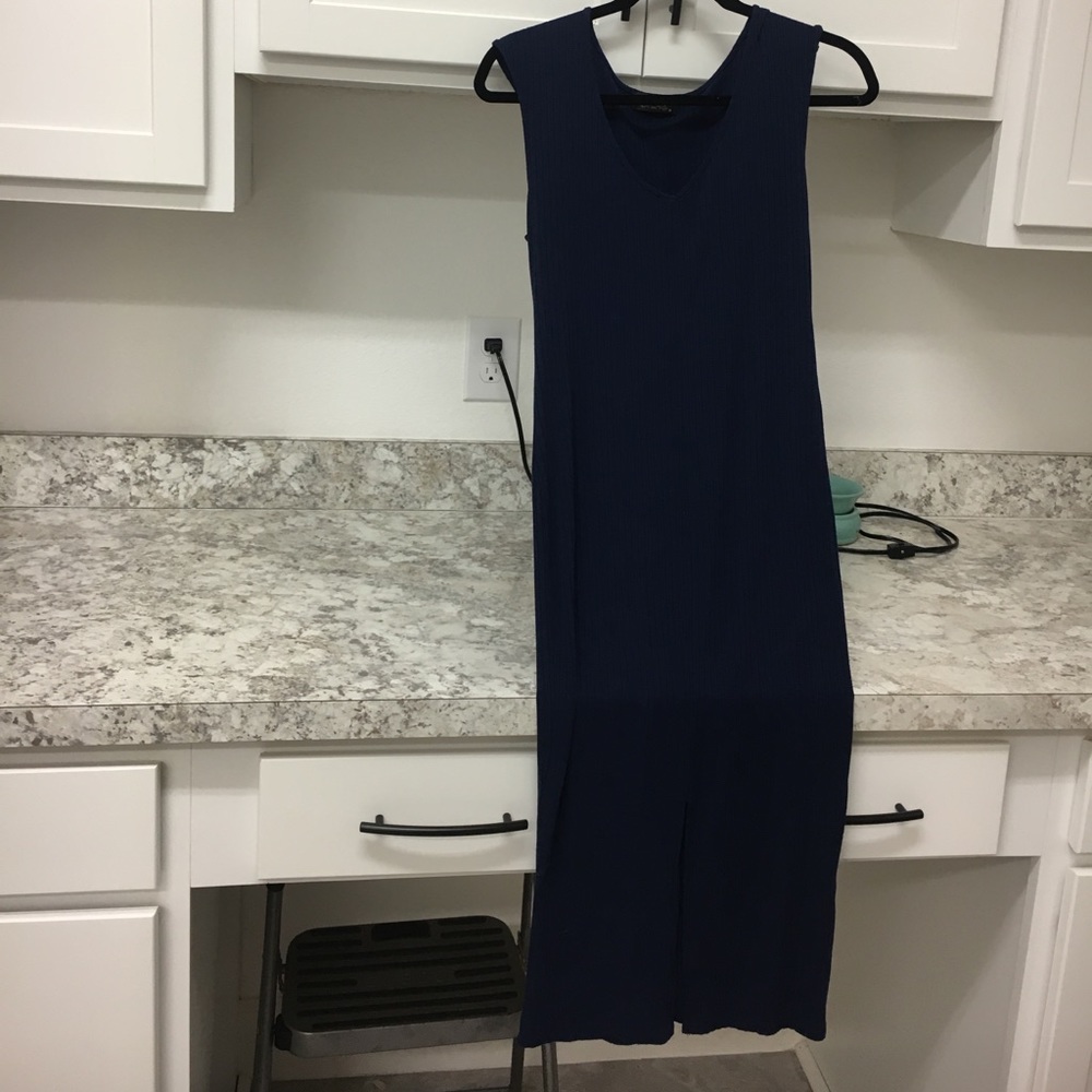 Navy blue midi dress