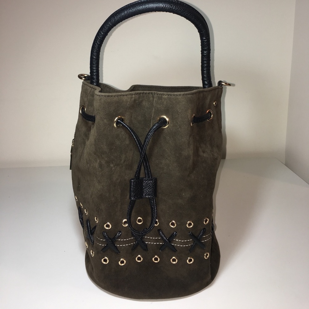 Suede drawstring handbag NWOT