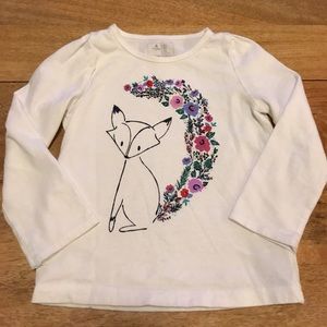 Baby Gap 3T Woodland Floral Long Sleeved Tee