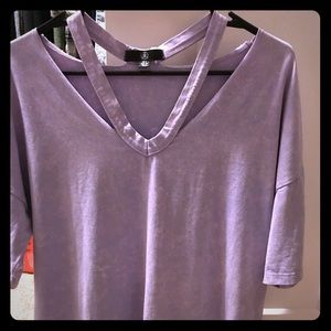 MISSGUIDED PURPLE CUTOUT TEE