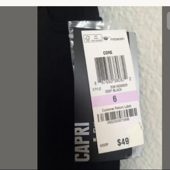 NWT BLACK STYLE & CO TUMMY CONTROL CAPRI PANTS - Picture 2 of 3