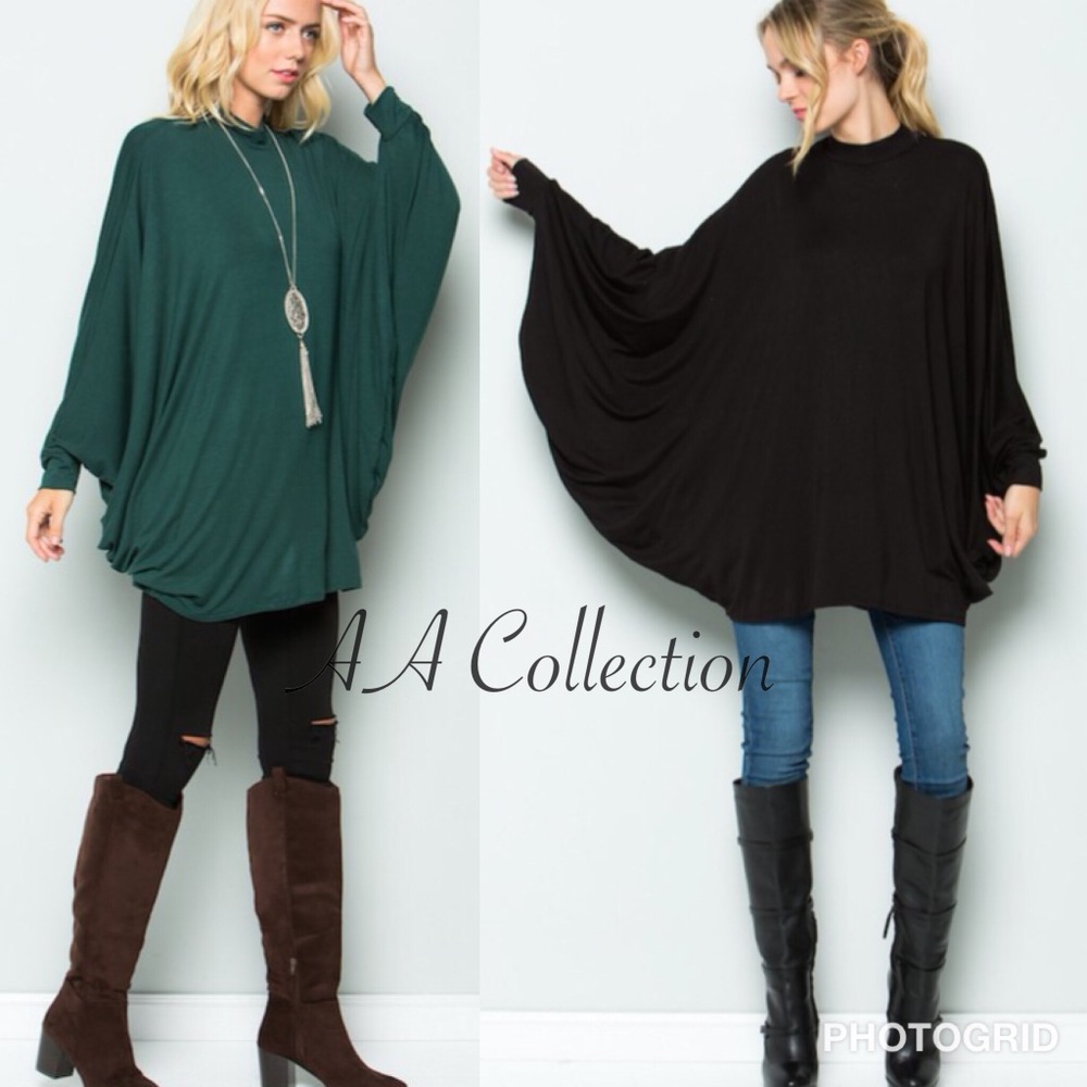 Long dolman sleeves drape Poncho top tunic sold - Picture 1 of 8