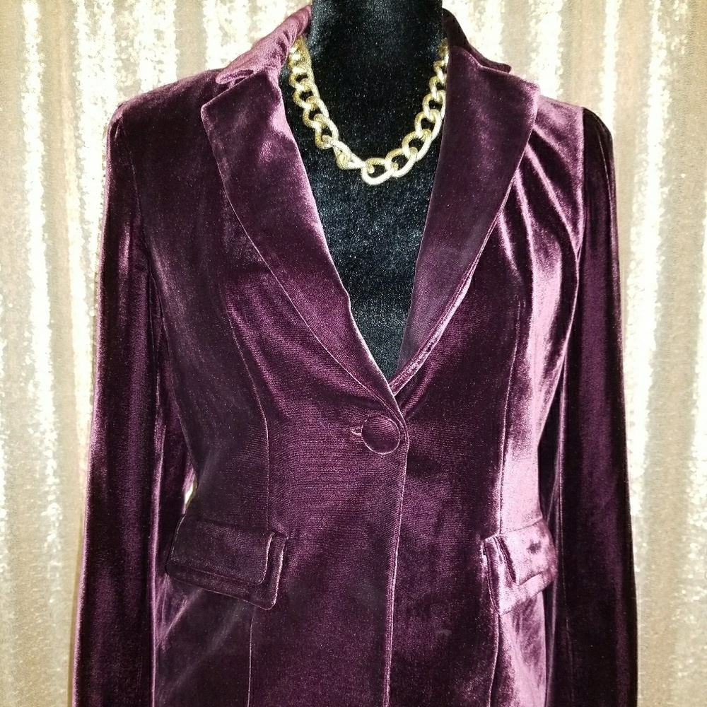 Dark Purple Velvet Blazer
