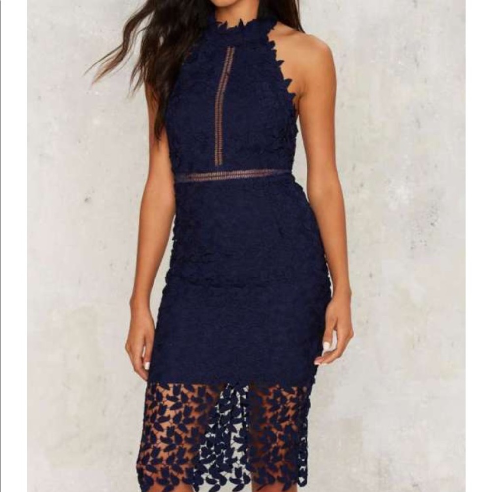 Nasty Gal Show Up Lace Midi dress
