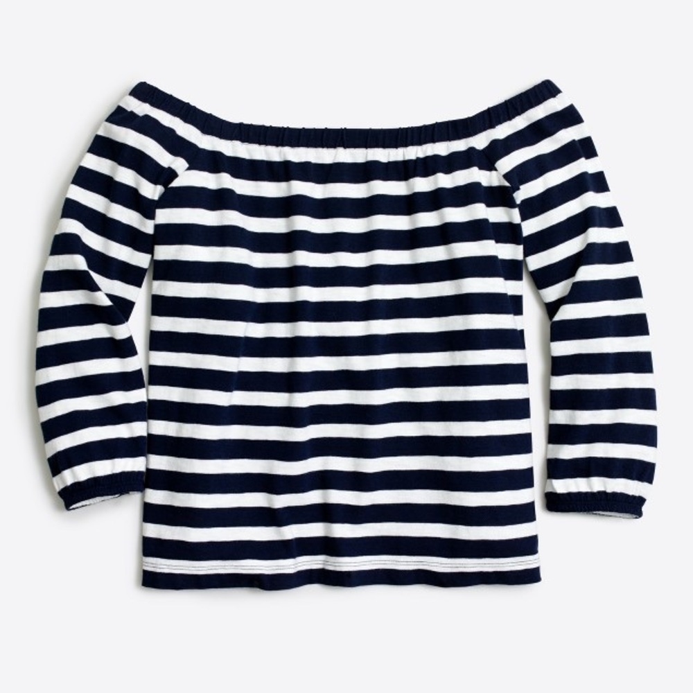 J. Crew Striped, Off the shoulder top