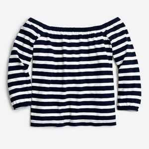 J. Crew Striped, Off the shoulder top