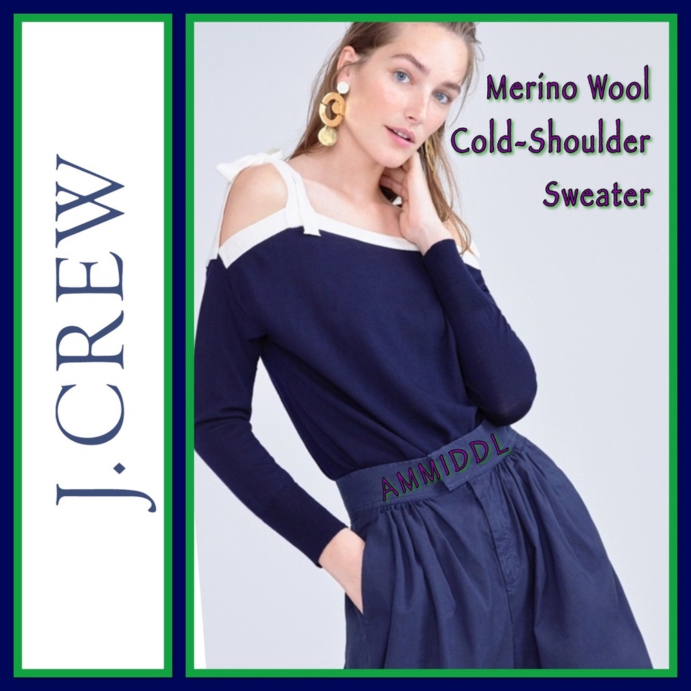 ⬇️$ALE🆕Merino Wool Cold Shoulder Sweater