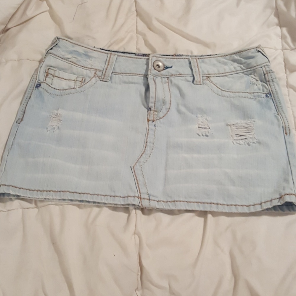 Amethyst jeans light blue mini skirt