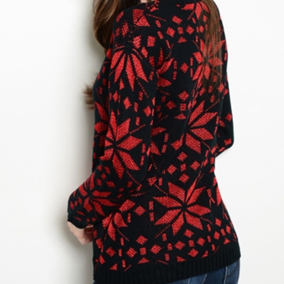 NORDIC THEMED METALLIC SWEATER - Picture 2 of 3