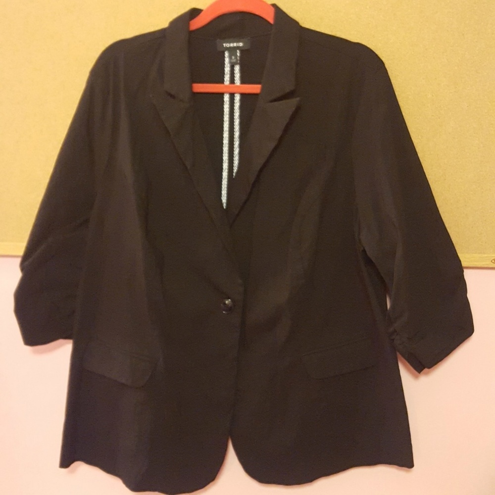 3/4 sleeve black blazer