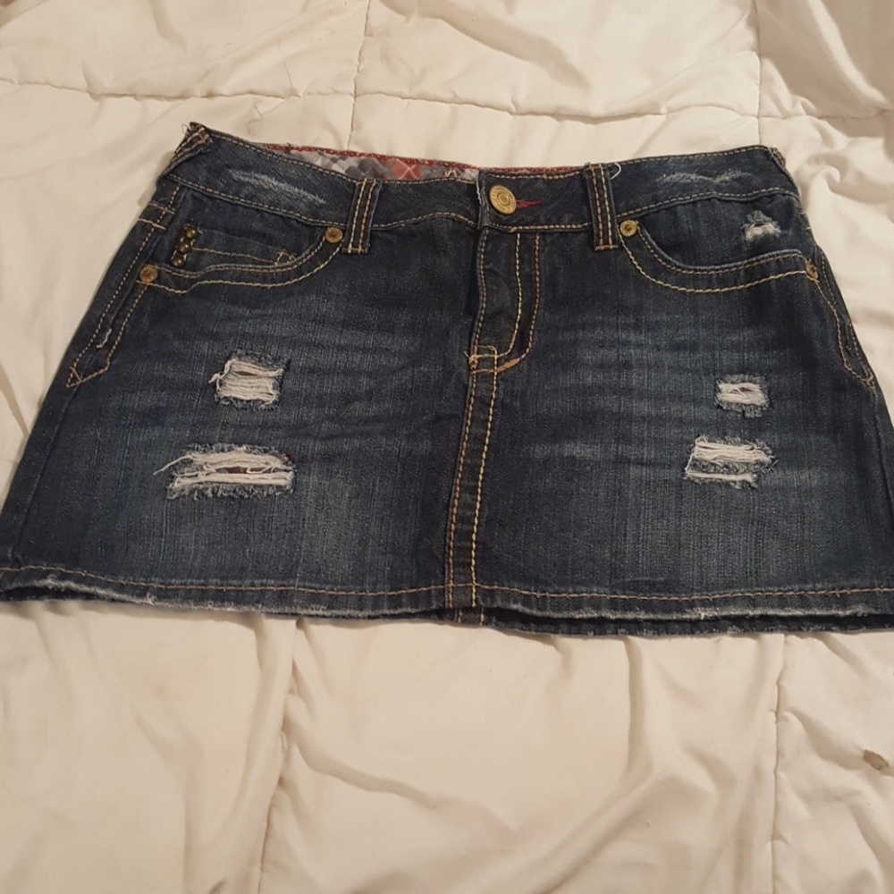 Amethyst jeans dark blue mini skirt