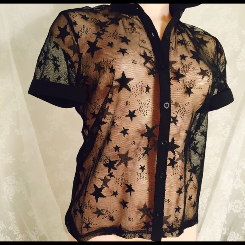 Unique black sheer top - Picture 3 of 4