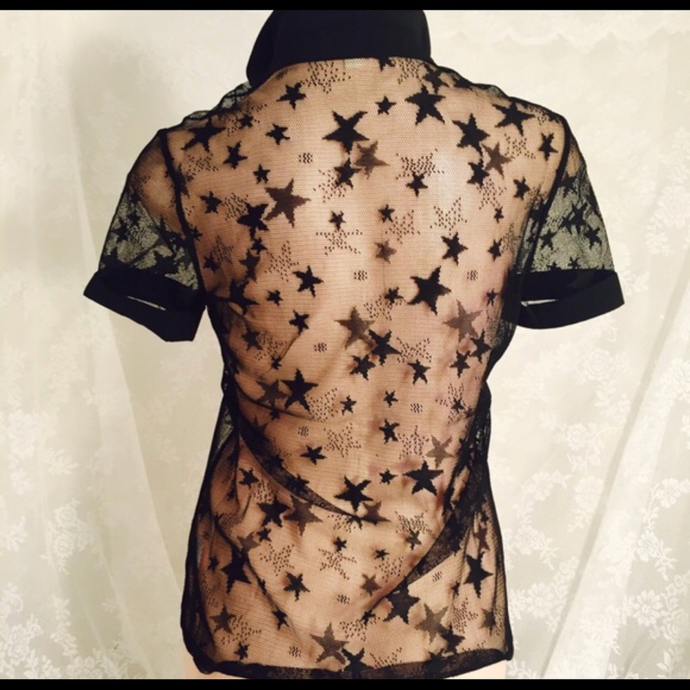 Unique black sheer top - Picture 4 of 4